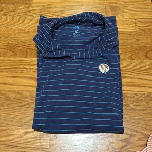 Men's Blue Striped Polo Shirt XL